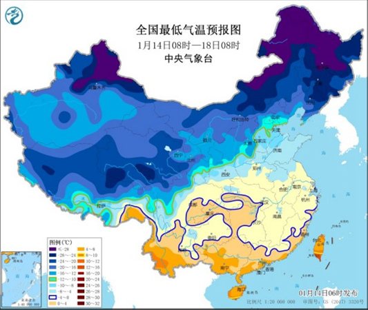 寒潮预警又来!中东部大部气温猛跌 多地降温超10℃ 2
